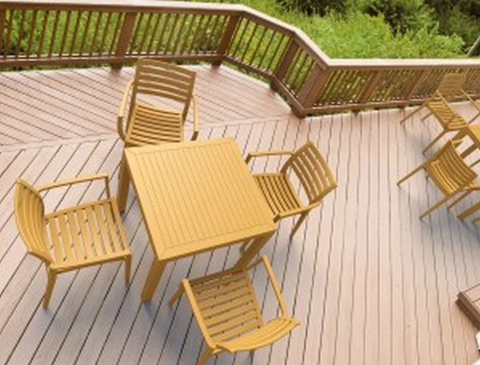 ARES TRAPEZI 80X80X75ek. TEAK POL/NIOu