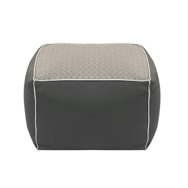 Πουφ Σκαμπό Δερματίνη Χρώματος Grey With Pattern